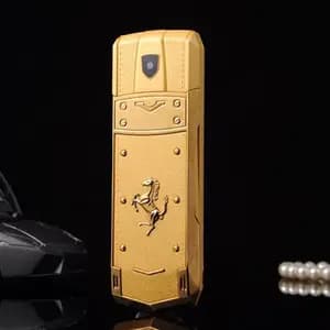 Luxury Leather & Metal Mini Mobile Phone