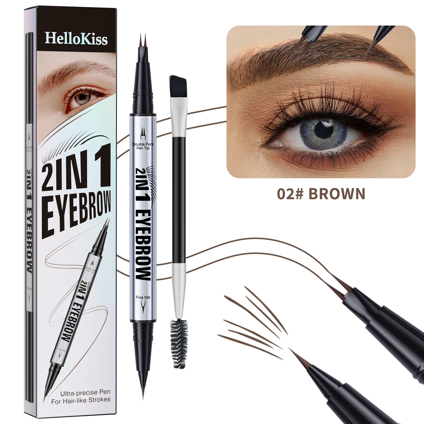 Double Head Eyebrow Pencil Brush