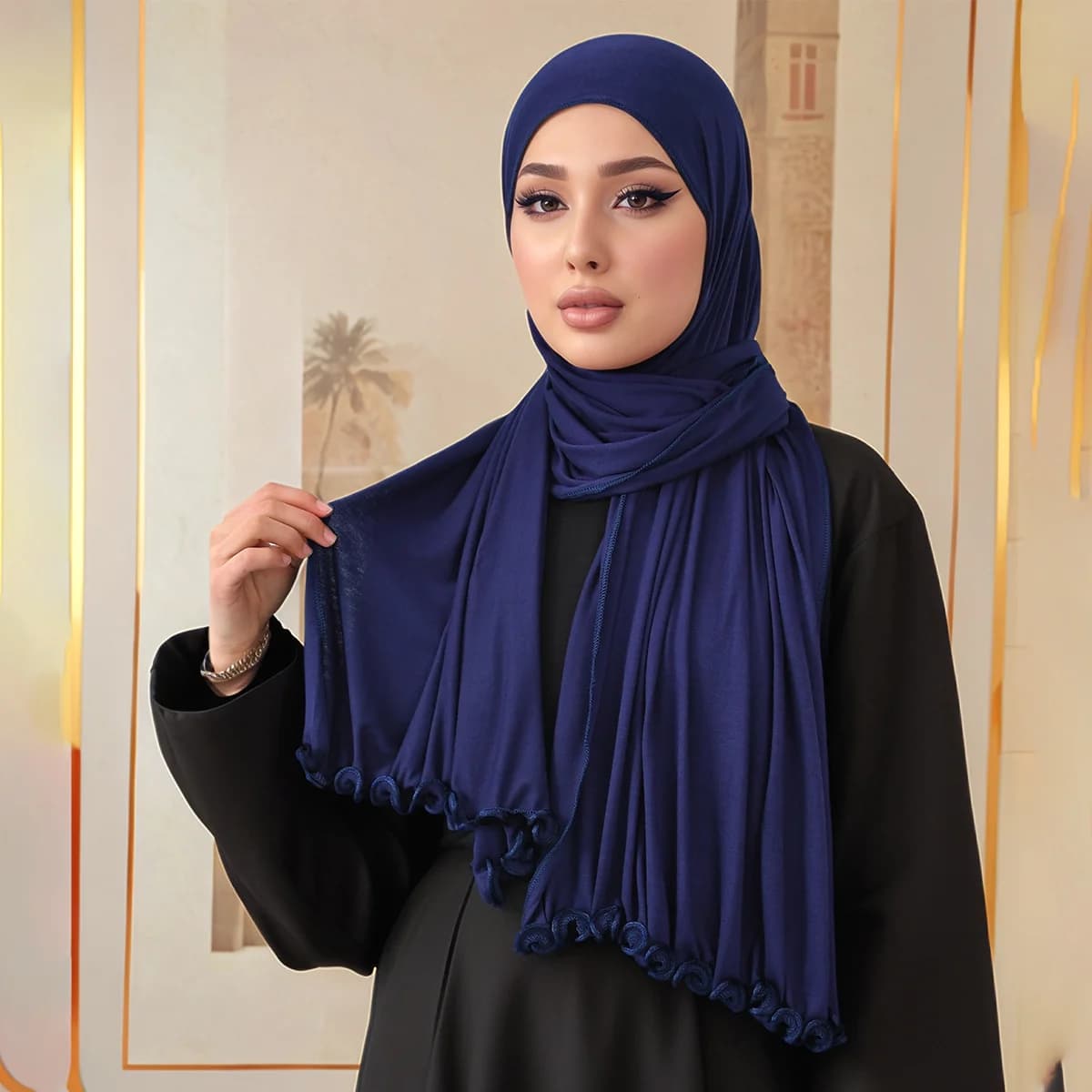 Cotton Frilled Headscarf