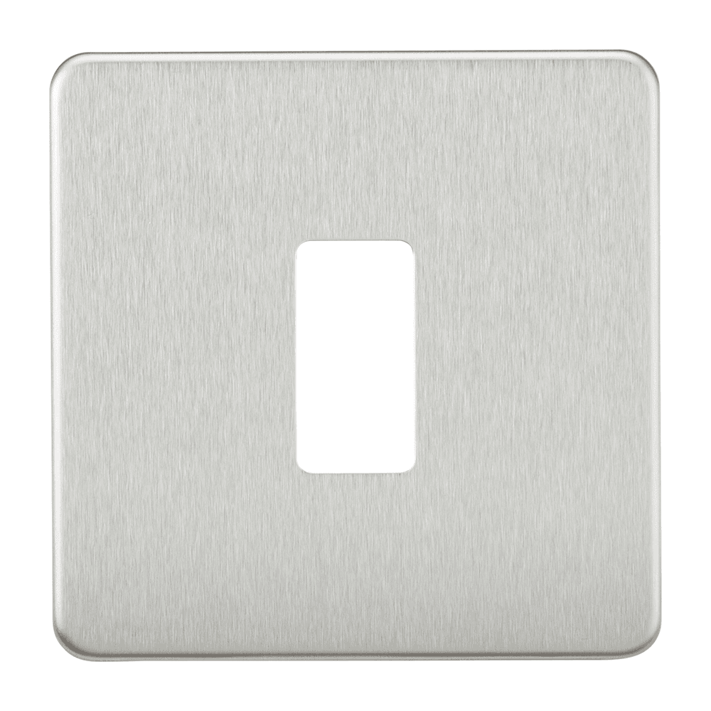 Screwless grid faceplate brushed chrome