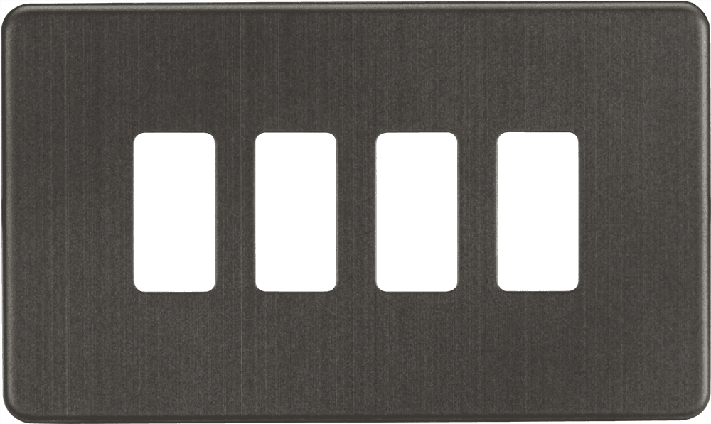 Screwless grid faceplate smoked