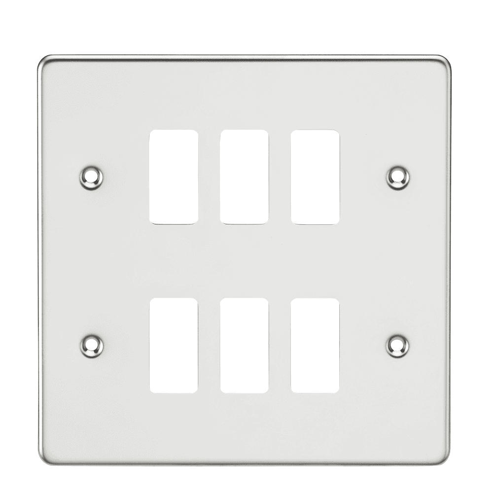 Flat plate grid faceplate polished chrome