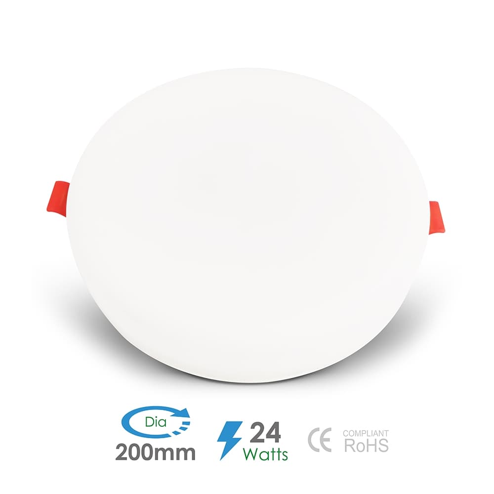 J 24W Frameless Recessed Surface Super LED Panel 200mm Round 4000K