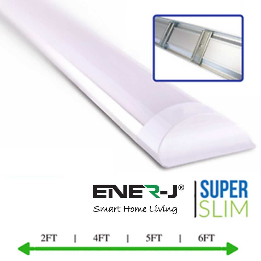 J 36W Prismatic LED Tube Batten complete fitting 1.2m 3000 lumens 4000K