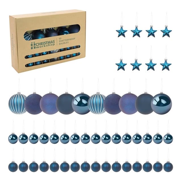 50pk Shatterproof Baubles