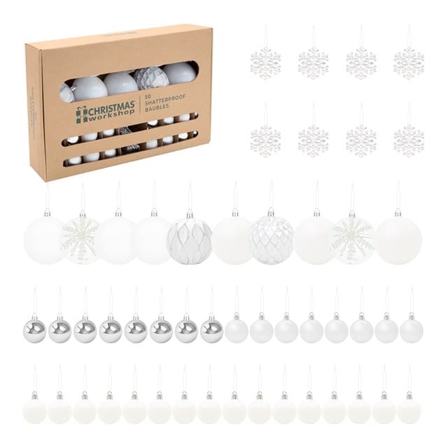 50pk Shatterproof Baubles