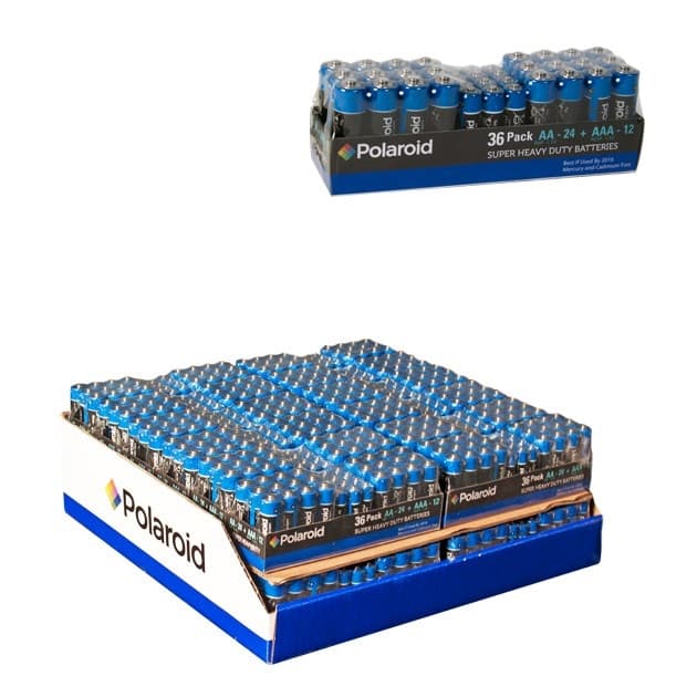 Polaroid 36 Mega Pk - 24AA + 12AAA Heavy Duty Battery