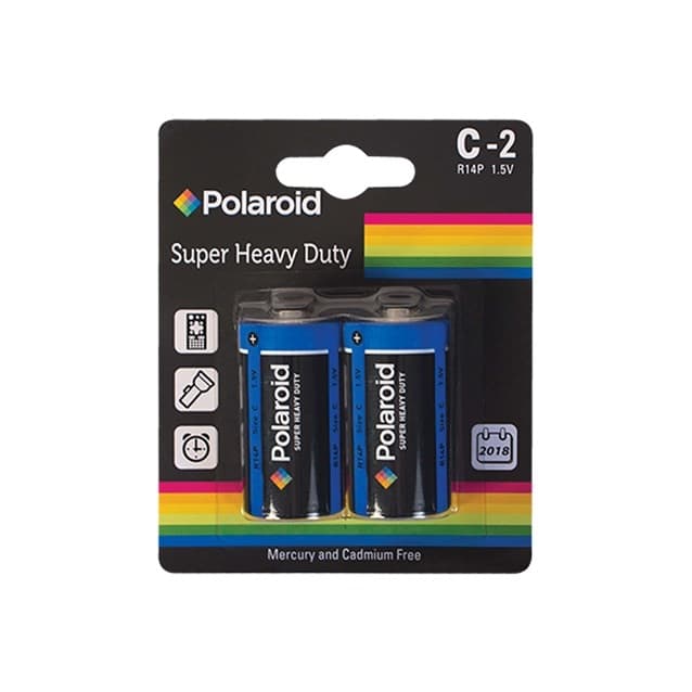 Polaroid 2pk C Size Heavy Duty Battery