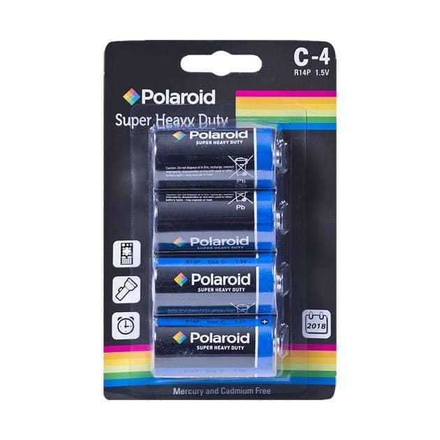 Polaroid 4pk C Size Heavy Duty Battery