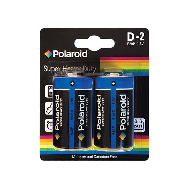 Polaroid 2pk D Size Heavy Duty Battery