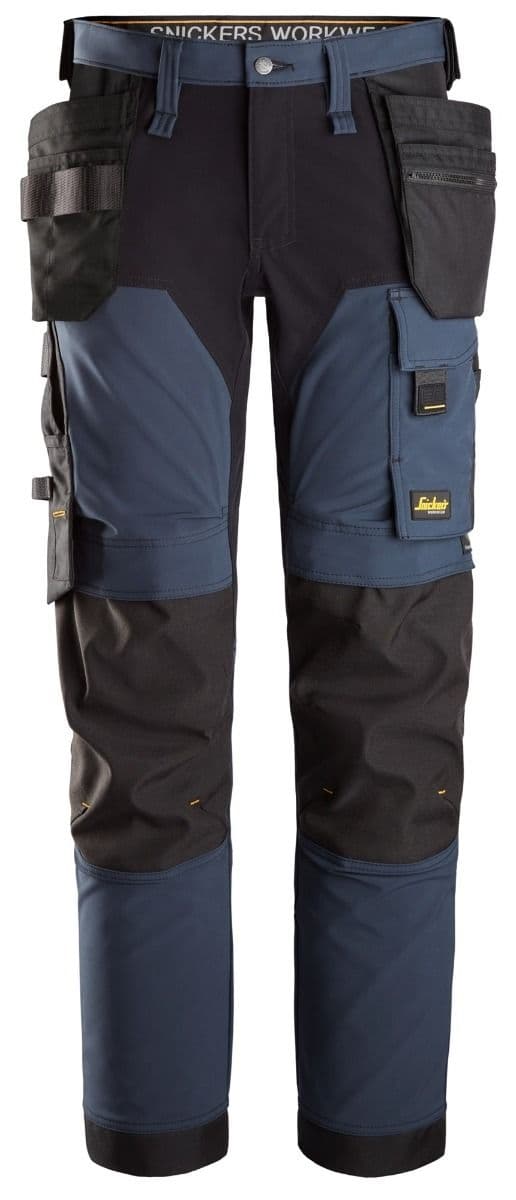 AllroundWork 4 way Stretch Trousers Holster Pockets Navy Black 54