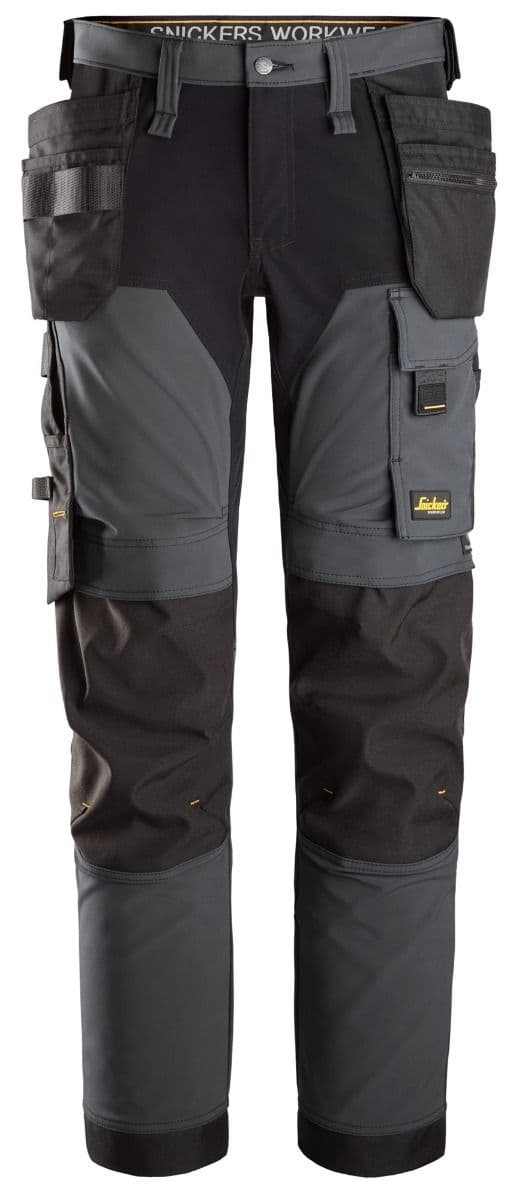 AllroundWork 4 way Stretch Trousers Holster Pockets Steel Grey Black 256