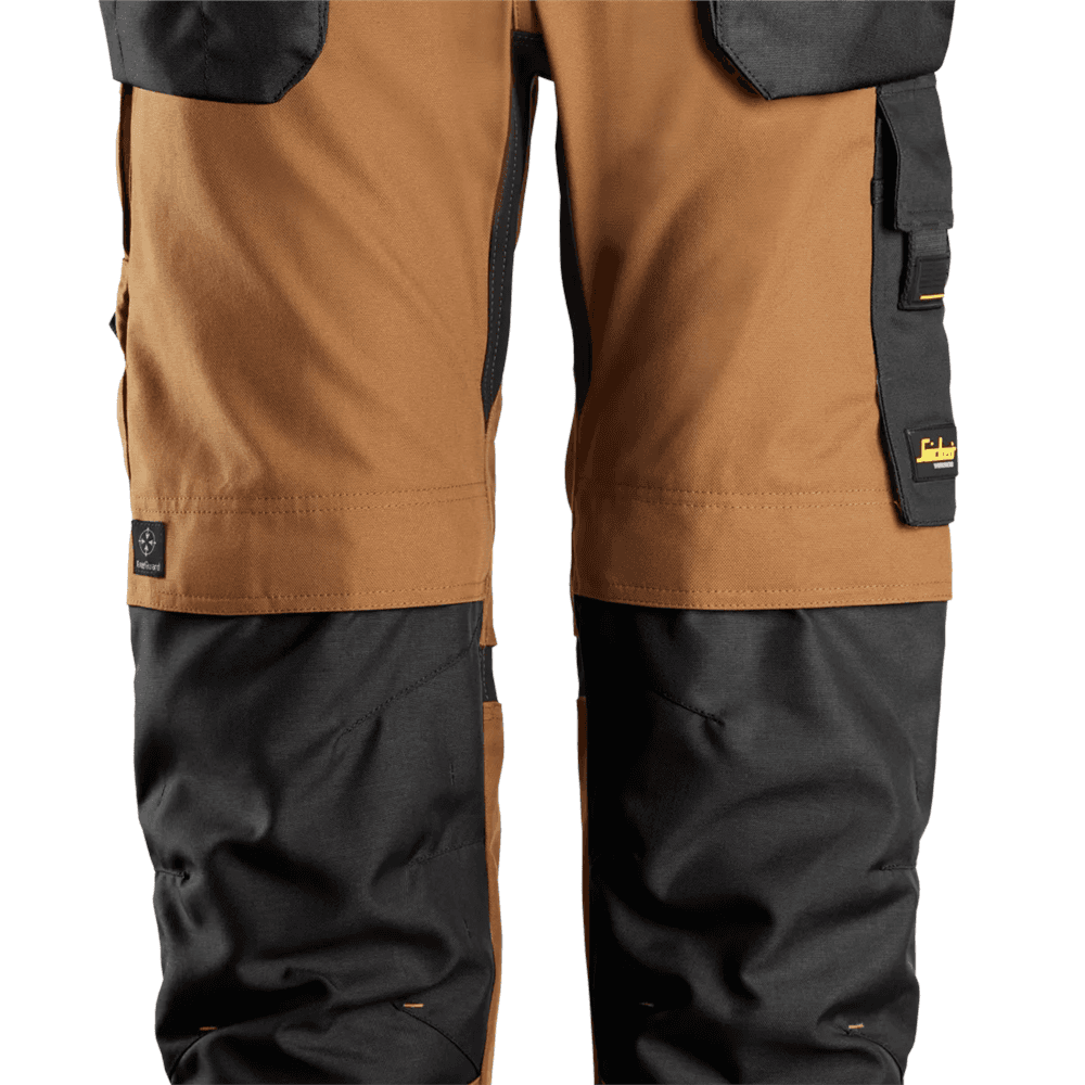 AllroundWork Canvas+ Stretch Work Trousers+ Holster Pockets Brown Black 116