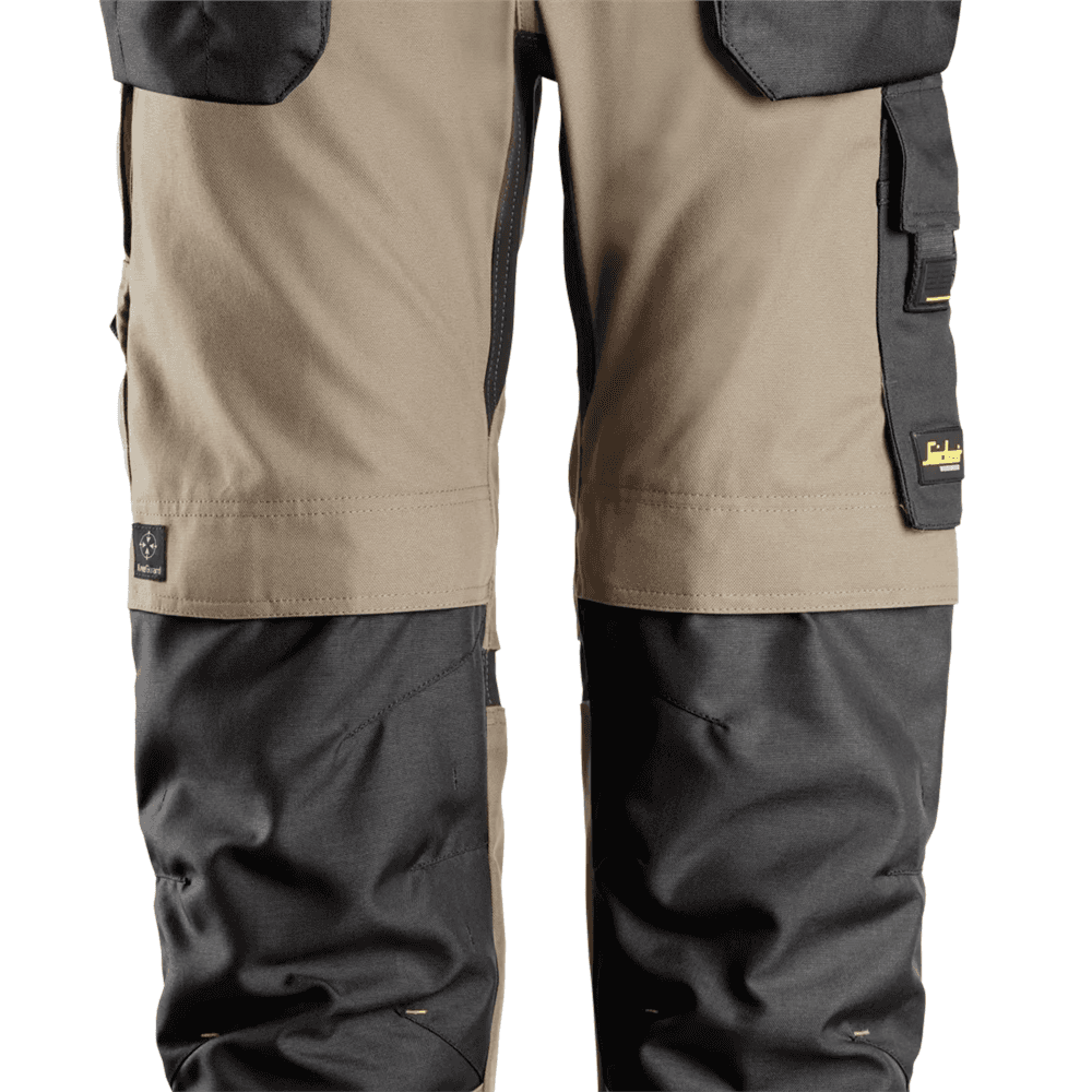 AllroundWork Canvas+ Stretch Work Trousers+ Holster Pockets Khaki Black 100