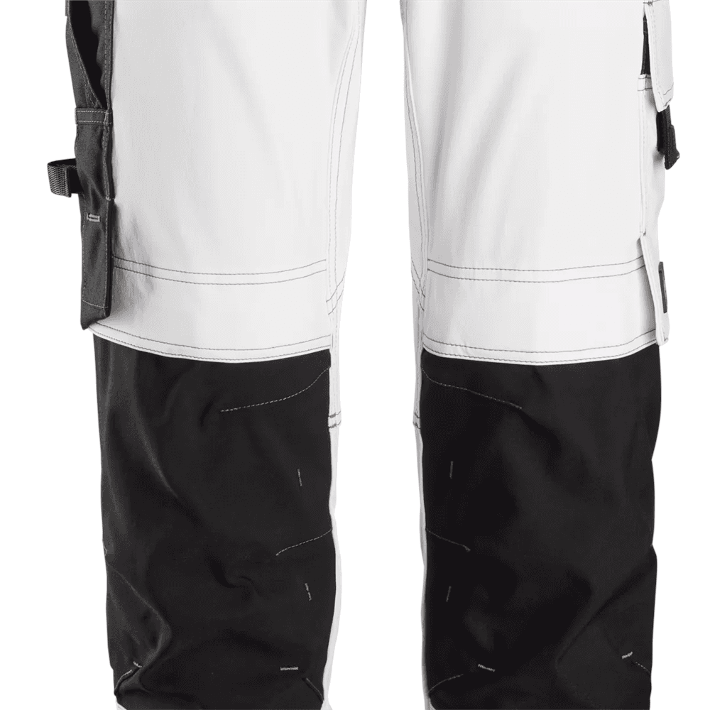 AllroundWork Full Stretch Trousers Holster Pockets White Black 58