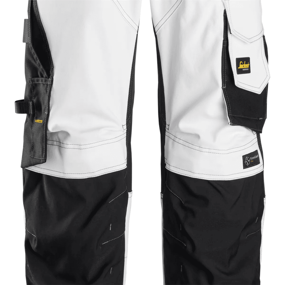 AllroundWork Stretch Loose Fit Work Trousers White Black 48