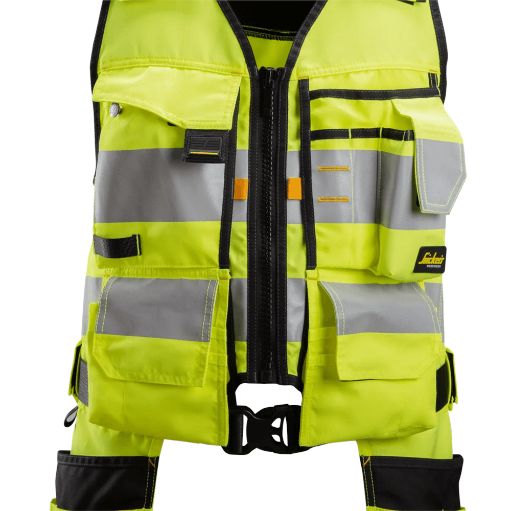 AllroundWork High Vis Tool Vest Class 1 High Vis Yellow Black