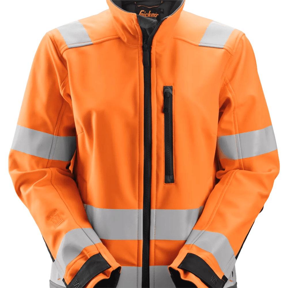 AllroundWork High Vis Softshell Jacket Class 2 3 High Vis Orange Steel Regular