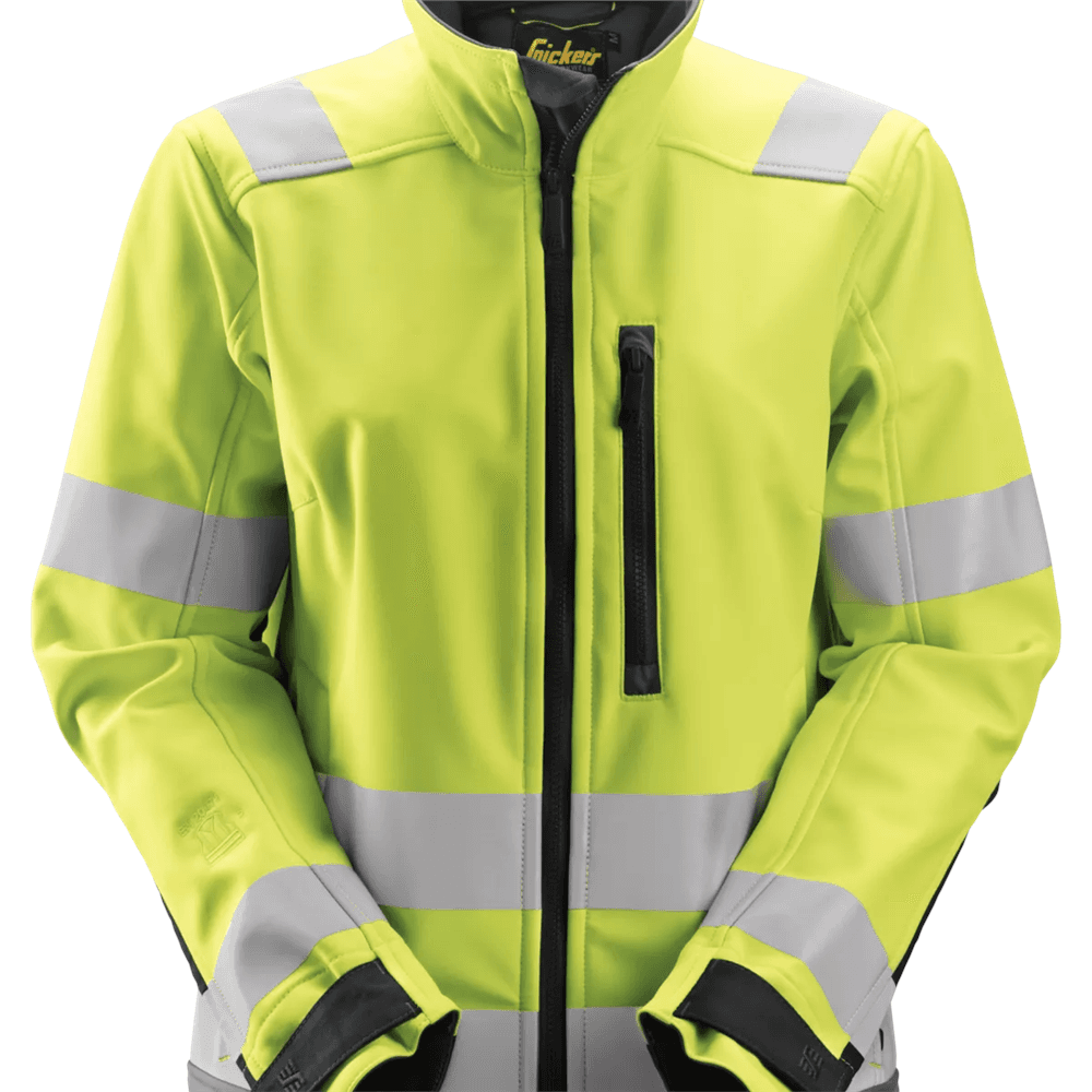 AllroundWork High Vis Softshell Jacket Class 2 3 High Vis Yellow Steel L Regular