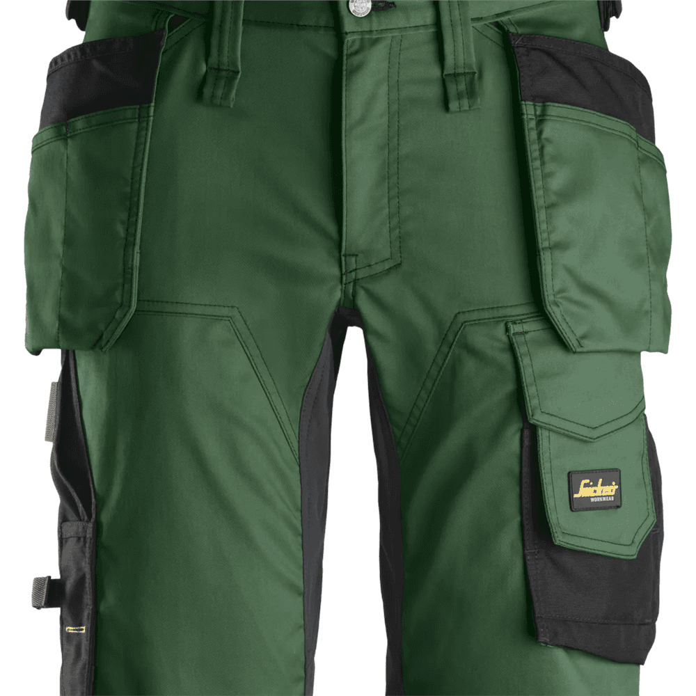 AllroundWork Stretch Shorts Holster Pockets Forest Green Black 52