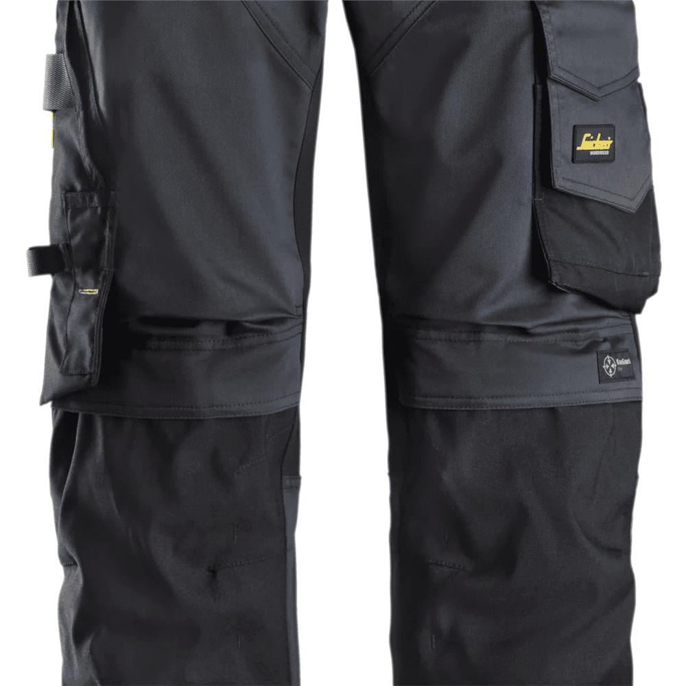 AllroundWork Stretch Loose Fit Work Trousers Holster Pockets Steel Grey Black 108