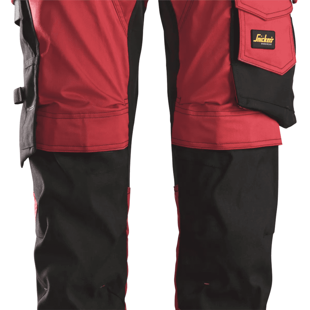 AllroundWork Stretch Trousers Holster Pockets Chilli Red Black 256