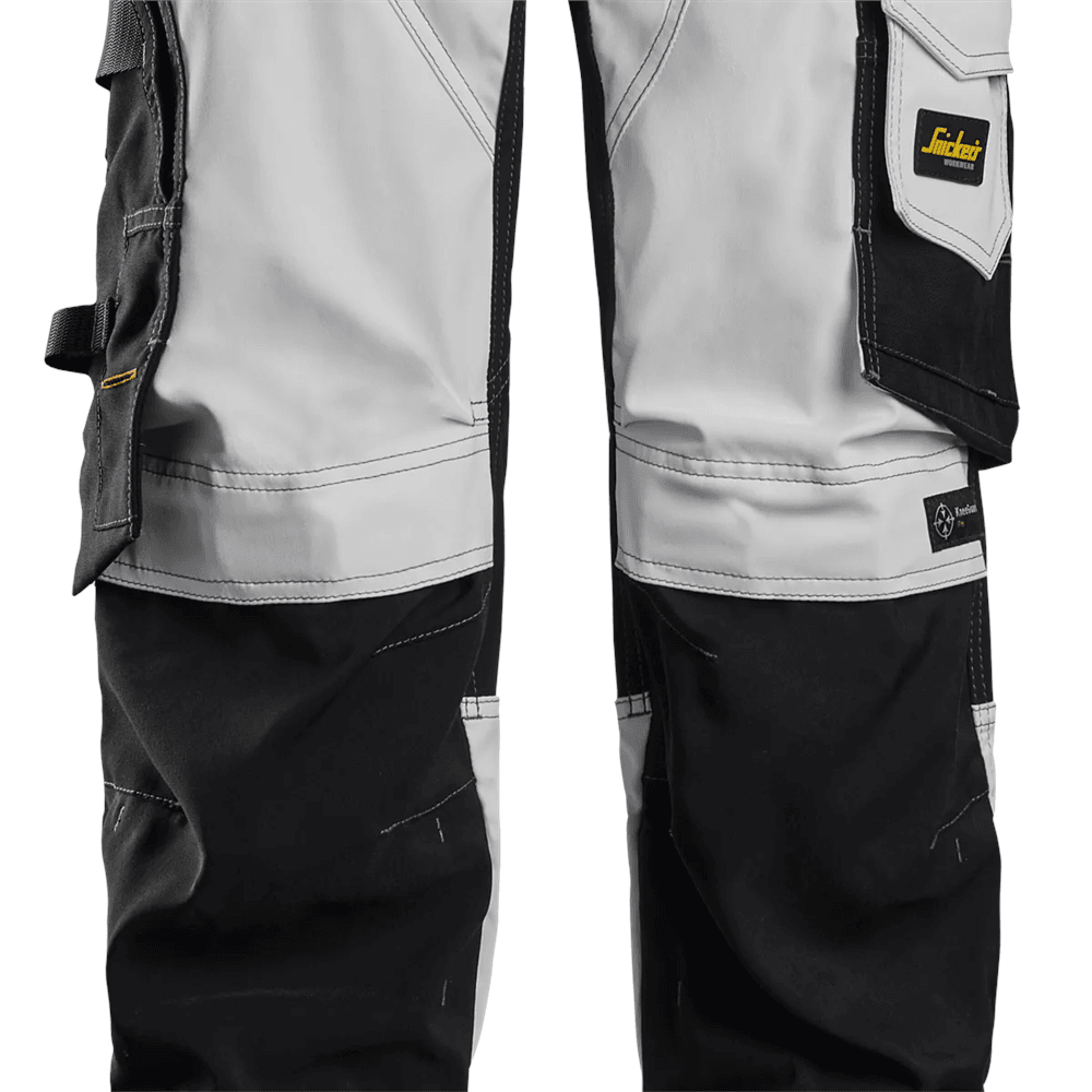 AllroundWork Stretch Trousers Holster Pockets White Black 22