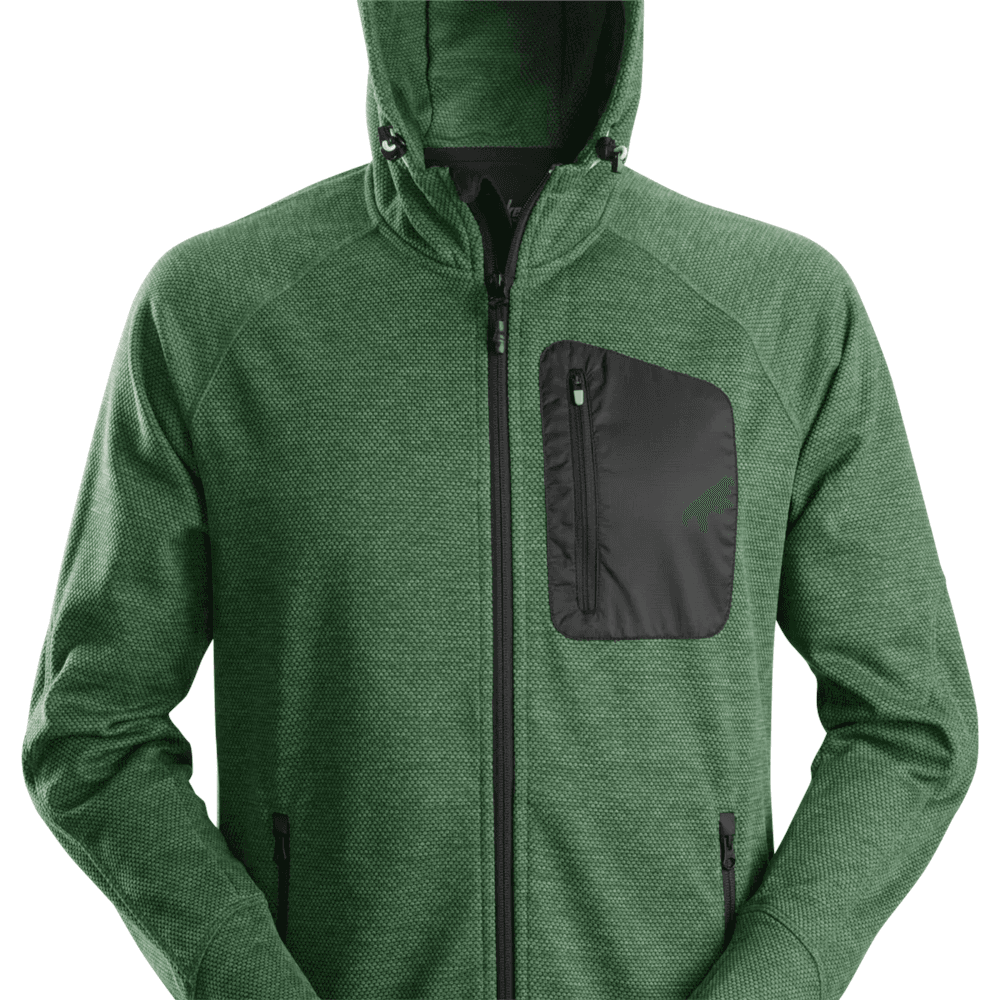 FlexiWork Fleece Hoodie Forest Green Black S