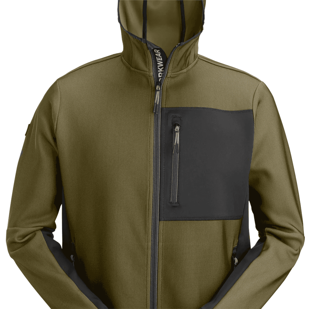 FlexiWork Full Zip Midlayer Hoodie Green Black