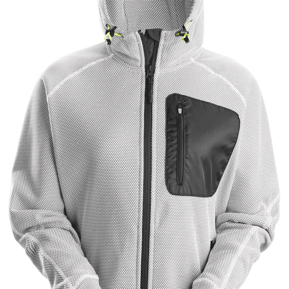 FlexiWork Fleece Hoodie White Black