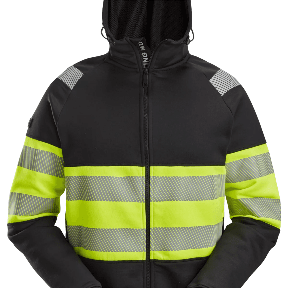 High Vis Class 1 Full Zip Hoodie High Vis Yellow Black