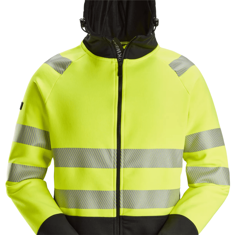 High Vis Class 2 Full Zip Hoodie High Vis Yellow Black