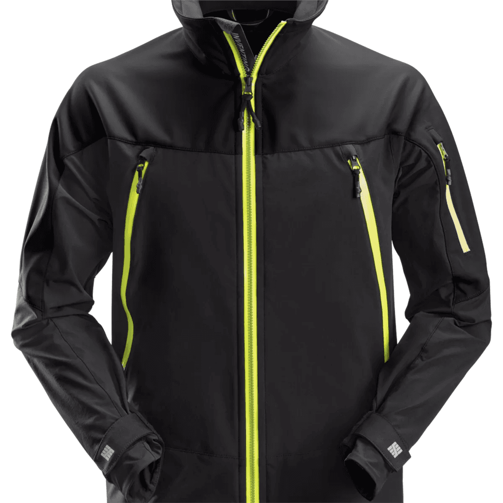 FlexiWork Softshell Stretch Jacket Black Neon