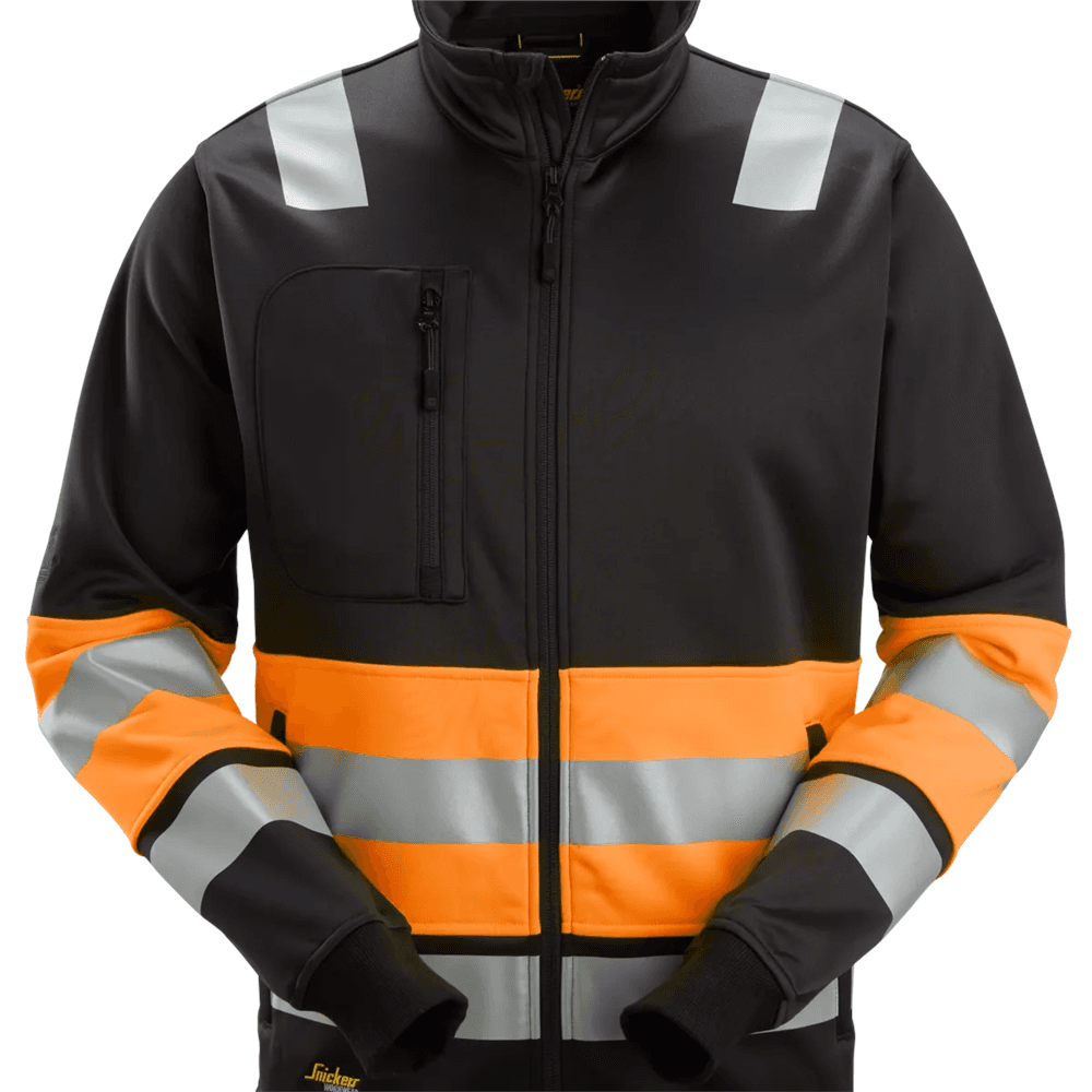 High Vis Class 1 Full Zip Jacket High Vis Orange Black