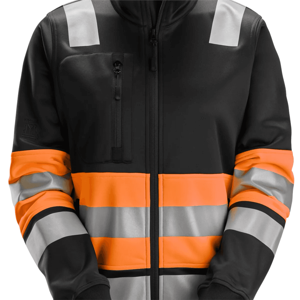 High Vis Class 1 Full Zip Jacket High Vis Orange Black