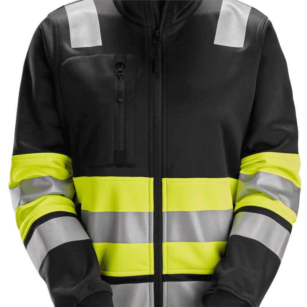 High Vis Class 1 Full Zip Jacket High Vis Yellow Black