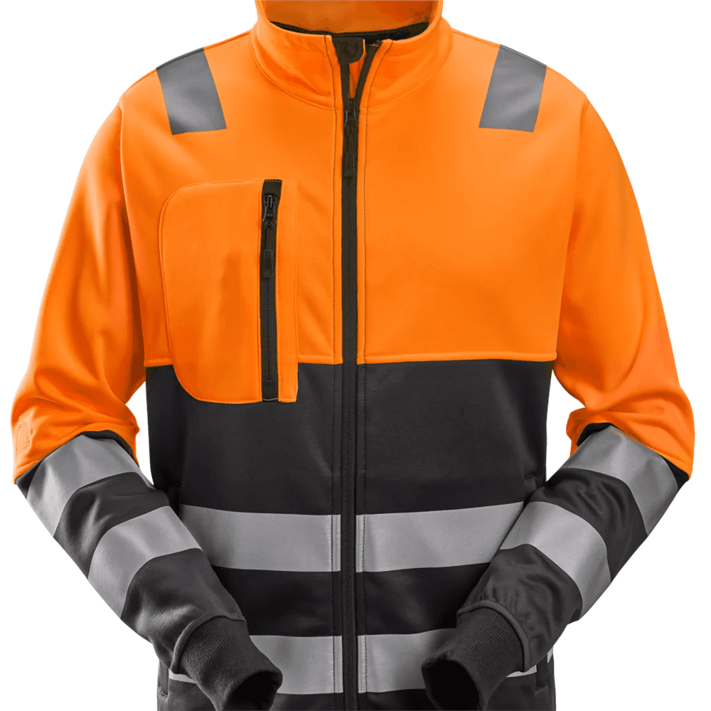 High Vis Class 2 Full Zip Jacket High Vis Orange Black