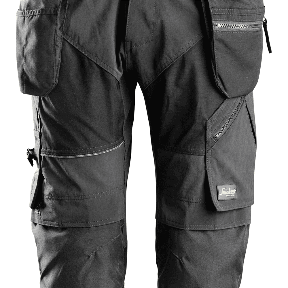 FlexiWork Work Pirate Trousers+ Holster Pockets Black Black 56