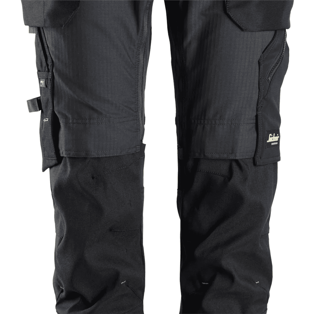 FlexiWork Work Trousers+ Detachable Holster Pockets Steel Grey Black 60