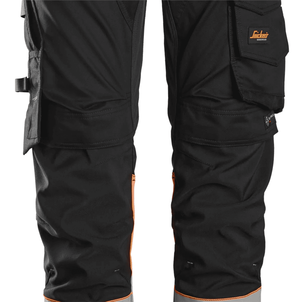High Vis Class 1 Stretch Trousers Holster Pockets High Vis Orange Black 56