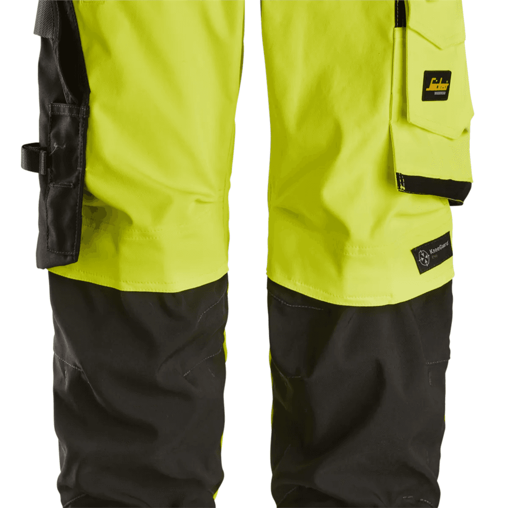 High Vis Class 2 Stretch Trousers Holster Pockets High Vis Yellow Black 42