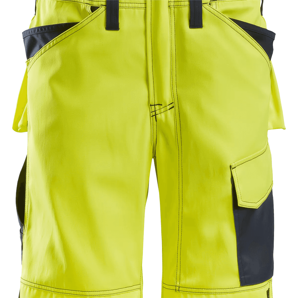 High Vis One piece Trousers Holster Pockets Class 2 High Vis Yellow Navy 152