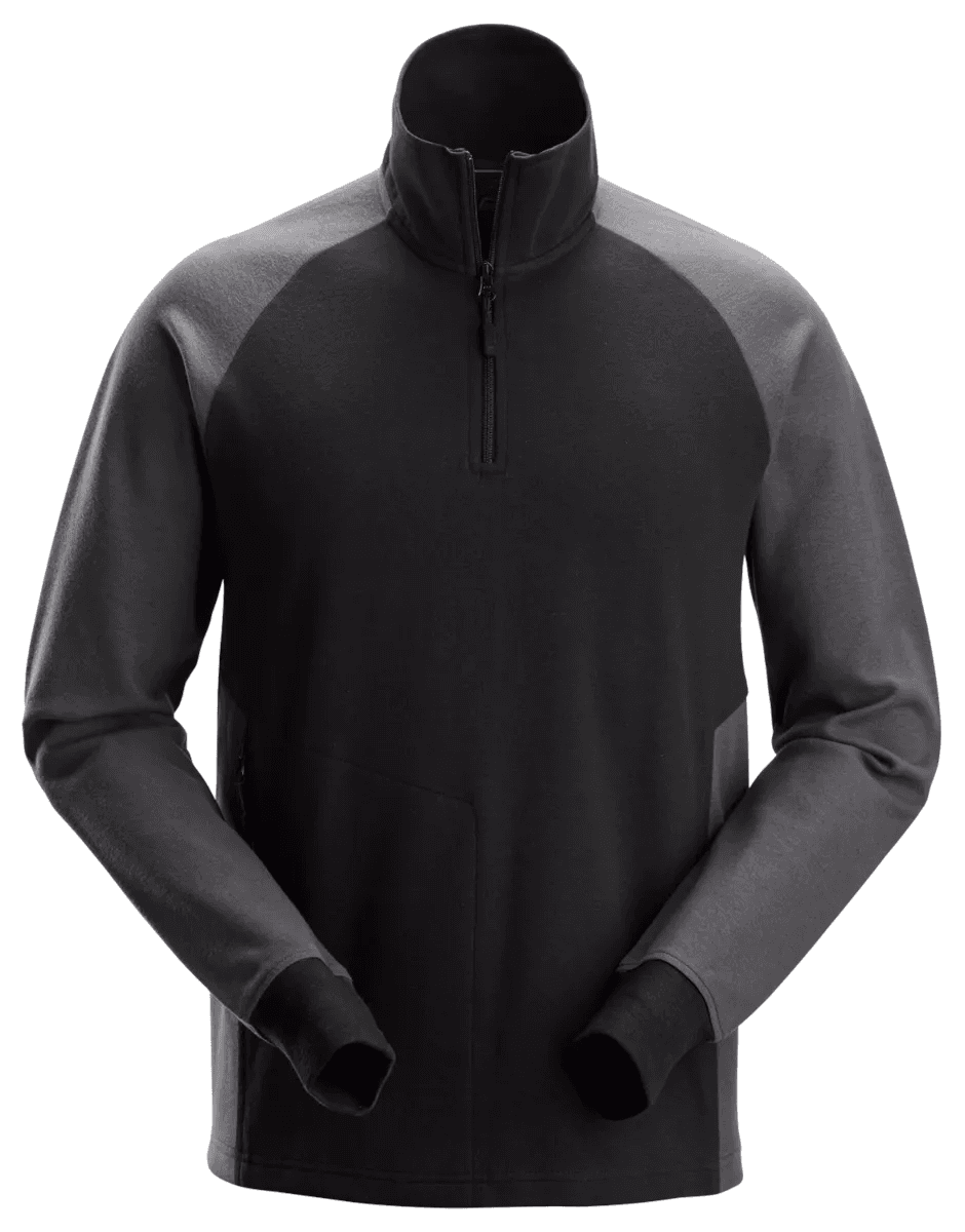 Two Coloured Half Zip Sweatshirt Black Steel S