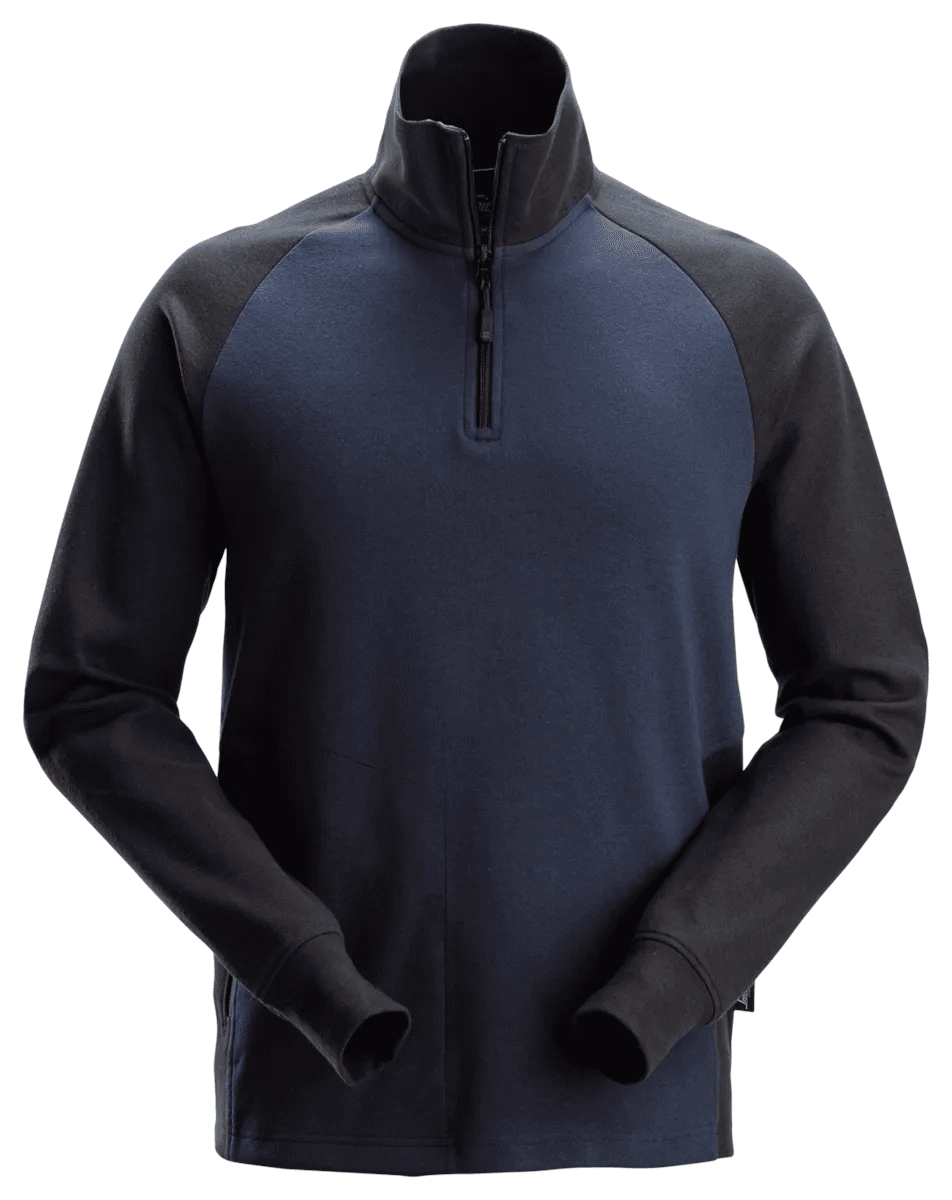 Two Coloured Half Zip Sweatshirt Navy Black