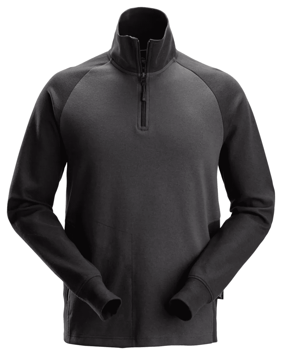 Two Coloured Half Zip Sweatshirt Steel Grey Black