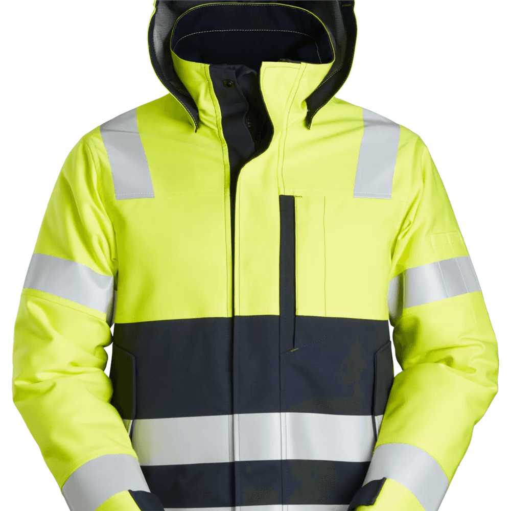 ProtecWork Insulated Hood Jacket High Vis Class 3 High Vis Yellow Navy XXXXL