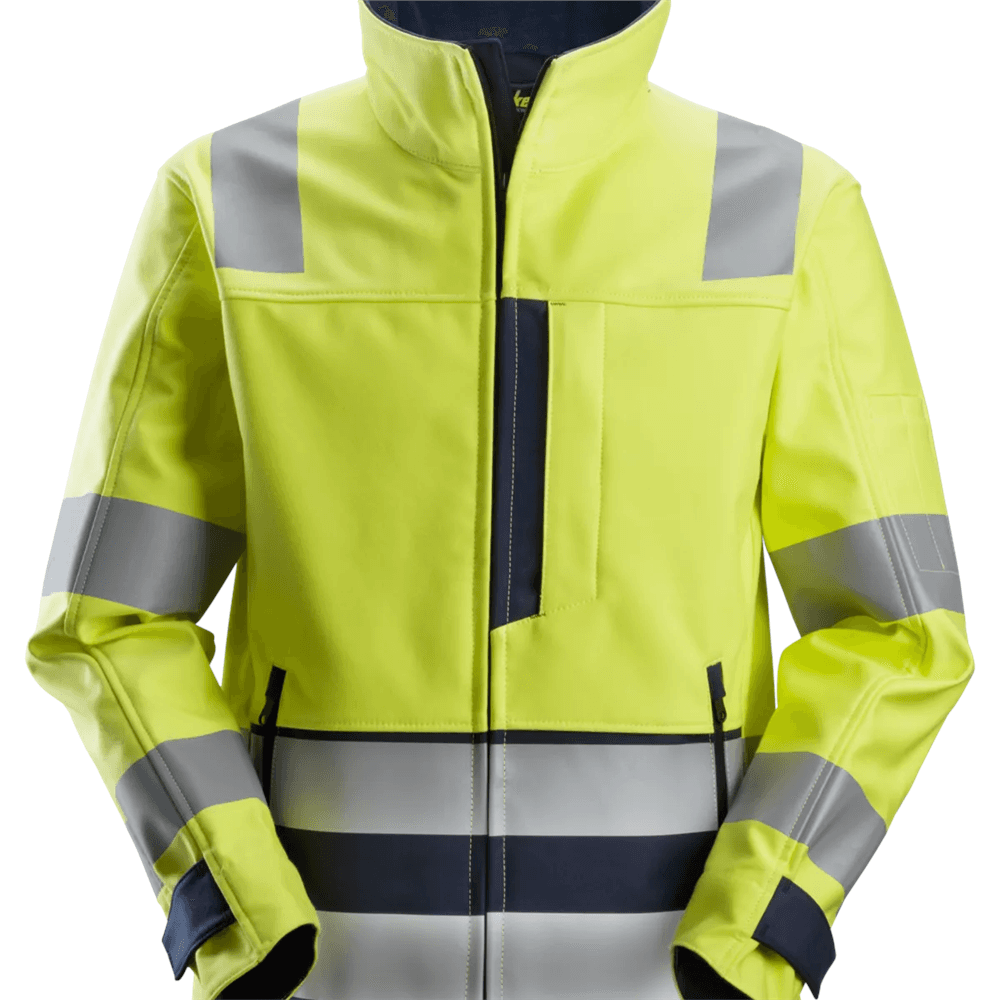 ProtecWork Softshell Jacket High Vis Class 3 High Vis Yellow Navy Long