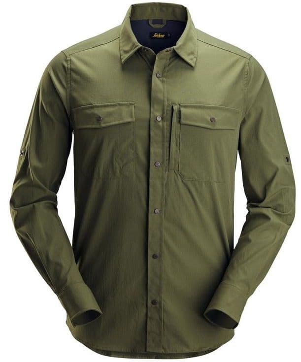 LiteWork Wicking Long Sleeve Shirt Khaki Green S