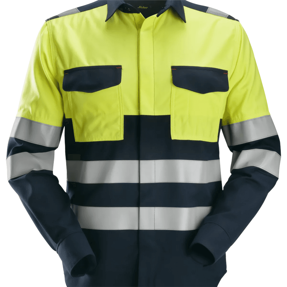 ProtecWork Long Sleeve Welding Shirt High Vis Class 1 Navy High Vis