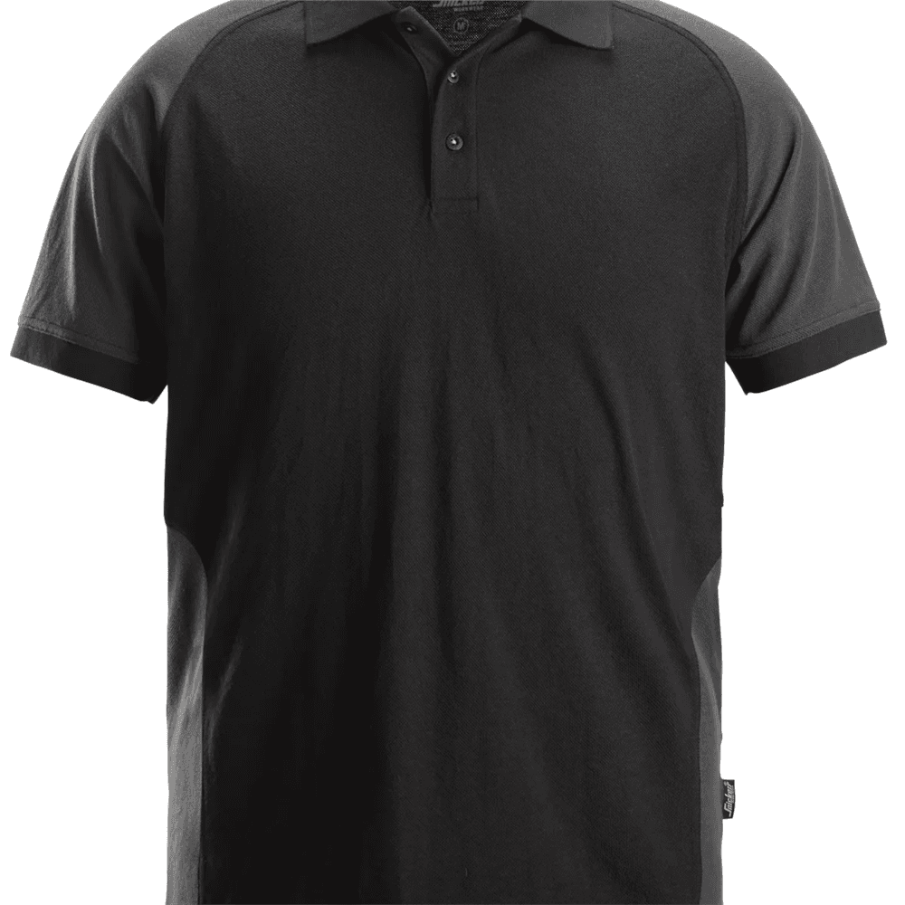 Two Coloured Polo Shirt Black Steel
